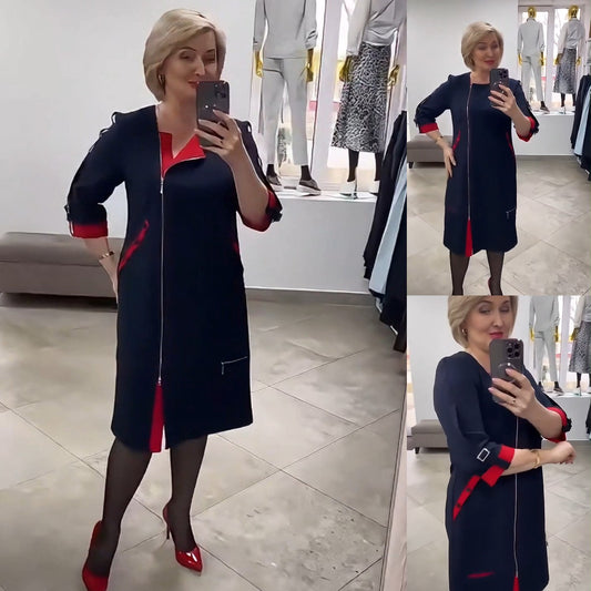 🎇💃【S-5XL】Rochie eleganta si stilata cu fermoar 3829459