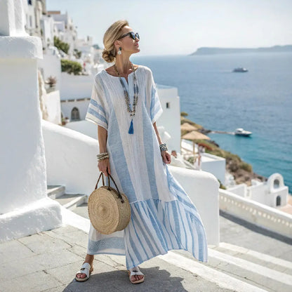 🥻【S-8XL】Rochie elegantă, lungă de vară, perfectă pentru plajă sau evenimente de seară.