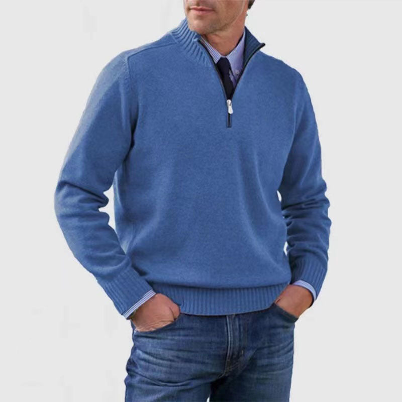 🎉【L-5XL】Pulover tricotat din cașmir pentru bărbați, stil casual, călduros și rezistent la frig