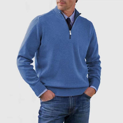 🎉【L-5XL】Pulover tricotat din cașmir pentru bărbați, stil casual, călduros și rezistent la frig