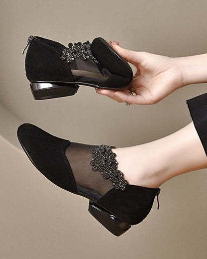 🔥【Ultima zi a promoției de vară】🔥【35-41】🏆✨Pantofi cu toc noi pentru femei, din plasă decupată și talpă moale