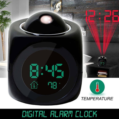【Descuento de invierno del 50 %】⏰ Reloj proyector multifuncional — proyecta la hora, alarma, temperatura y clima en la pared o el techo
