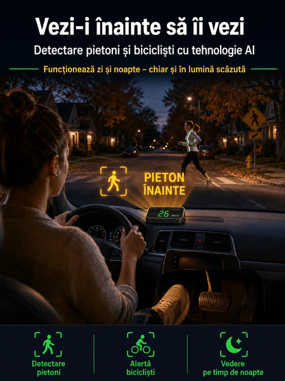 【Navigație GPS auto cu avertizare pentru evitarea obstacolelor】Vitezometru și turometru GPS de ultimă generație, cu afișaj HUD