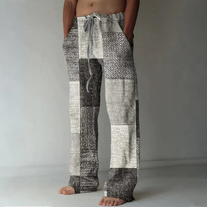 🔥👖【S-6XL】Pantaloni bărbătești cu croi larg din bumbac și in, mărimi mari, în stil boem casual