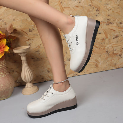 🔥 Promocja -50% 【Kup 1, a 1 gratis】【35-40】Damskie skórzane buty na grubej podeszwie