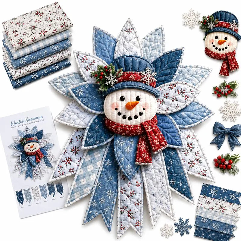 🎇🎄Kit de cusut pentru decor de ușă, cu design de Crăciun matlasat (7 modele)