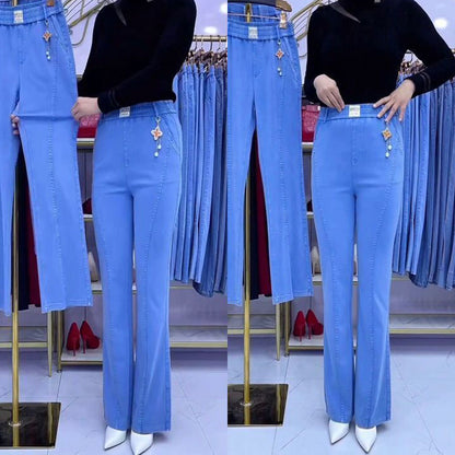 🏆👖【S–4XL】Blugi elastici pentru femei, cu talie înaltă