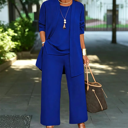 🎁【S-7XL】Set de vară din 3 piese: cardigan lejer, top lejer și pantaloni eleganți anti-șifonare, mărimi