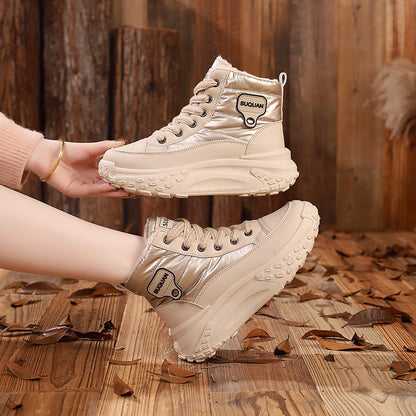 【35-40】Cizme de zăpadă înalte cu talpă groasă din catifea îngroșată de iarnă 3808127