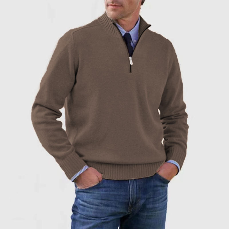 🎉【L-5XL】Pulover tricotat din cașmir pentru bărbați, stil casual, călduros și rezistent la frig