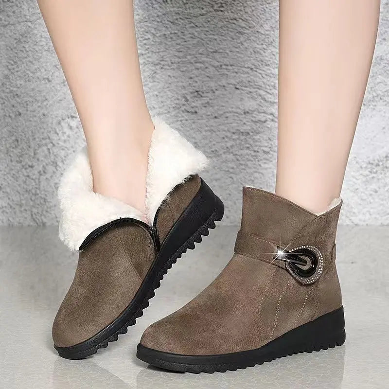 👢【35-40】Noi ghete de damă cu căptușeală groasă din fleece – ghete calde, antiderapante, stil apres-ski