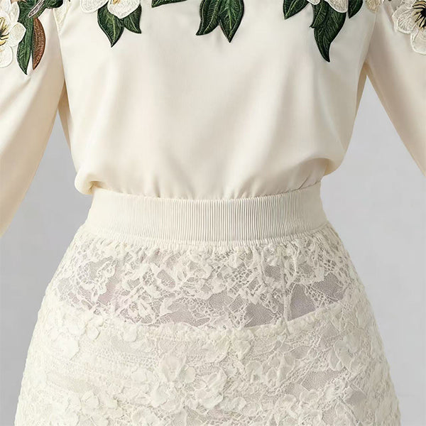 Celebrity styl haftowany ścieg satynowy bluzka kobiety 2025