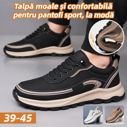 【⚡Reducere de 50% pentru o perioadă limitată】🔥[39-45]Pantofi sport din piele rezistentă la apă și murdărie, cu talpă moale pentru confort maxim