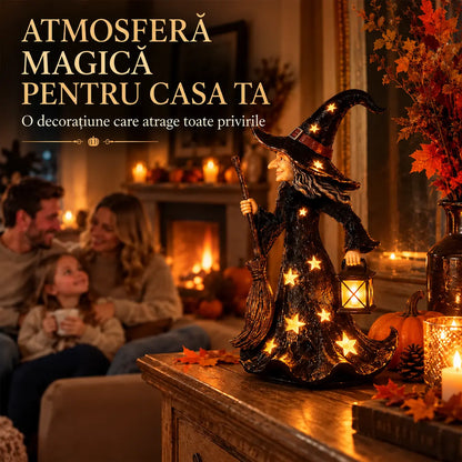 🧙✨ Decorațiune pentru lampă de noapte cu vrăjitoare și stele
