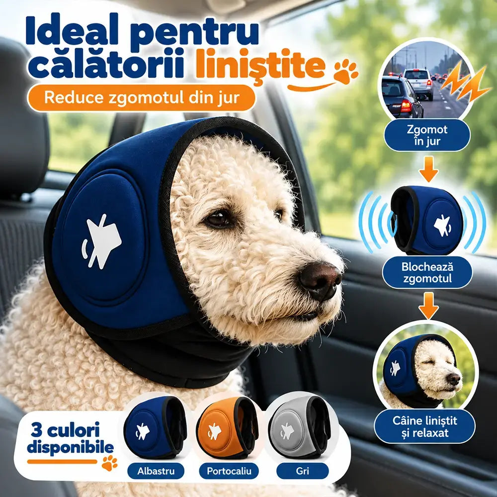 🎧 Ofertă Limitată: Cumpără 1, Primești 1 Gratis (Set 2 Bucăți)! Căști Antifonice și Protecție Zgomot pentru Câini · Calmează Anxietatea!
