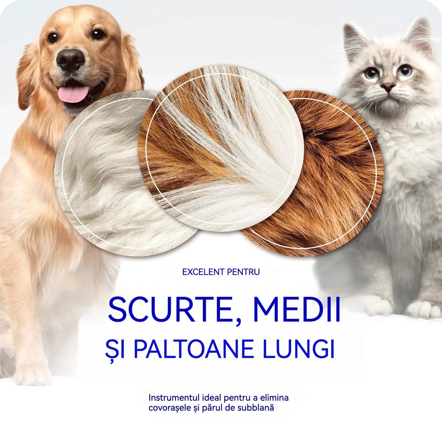 🐾 Perie Profesională pentru Îndepărtarea Părului Mort la Câini și Pisici: Delicată, Eficientă și o Casă Fără Păr! ✨💖
