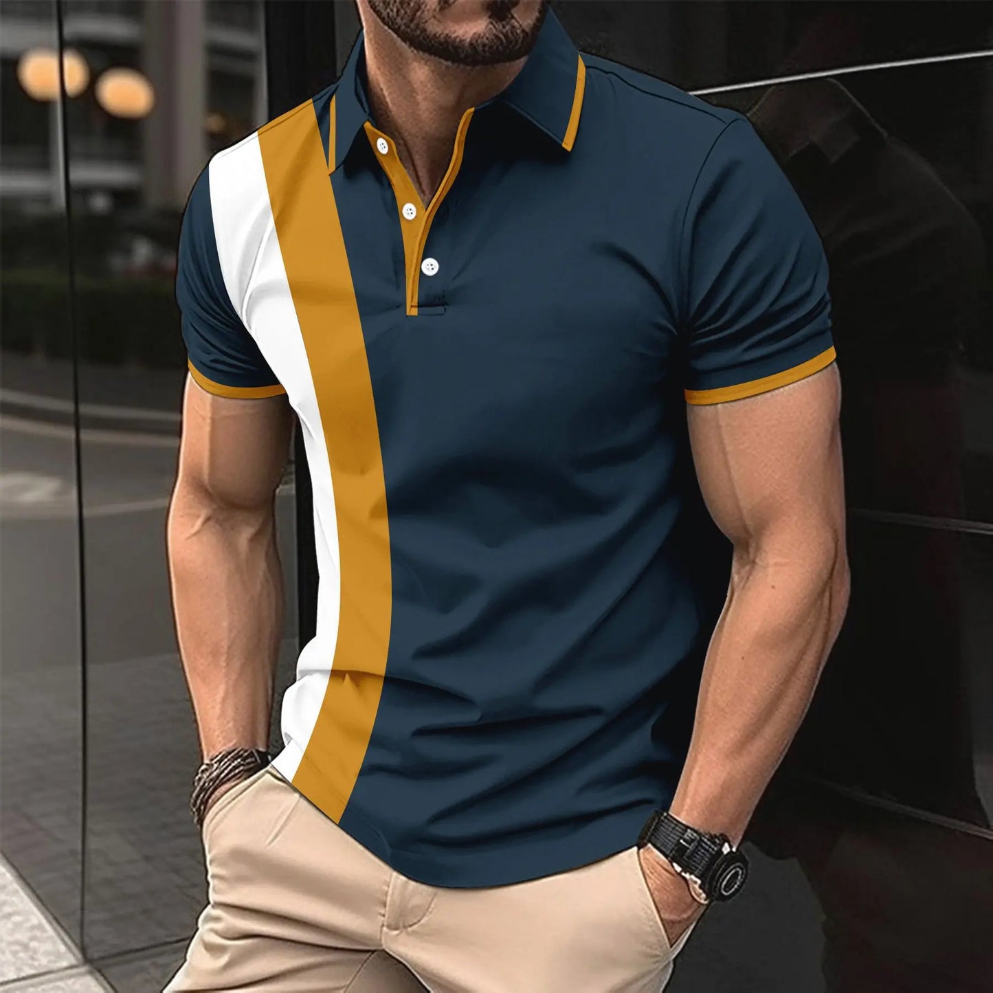 【S-6XL】Tricou/polo din bumbac pentru bărbați, mărimi mari