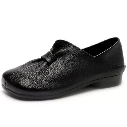 👡【35-42】Pantofi cu talpă moale și fundiță, din piele de vițel de calitate superioară, simpli și eleganți.