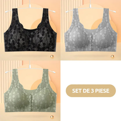 😍【Pachet de 3 bucăți】Sutien fără fir pentru femei cu nasturi în față ❤️【40-100kg】