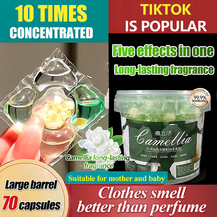 [✨30 szt.✨] Bardzo duże wiaderko z 5 pachnącymi perełkami do prania Długotrwały zapach Skuteczna dezynfekcja 