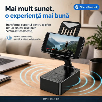 🔥 3 în 1: Difuzor Bluetooth + încărcător + suport pentru telefon 360° 📱🔊⚡