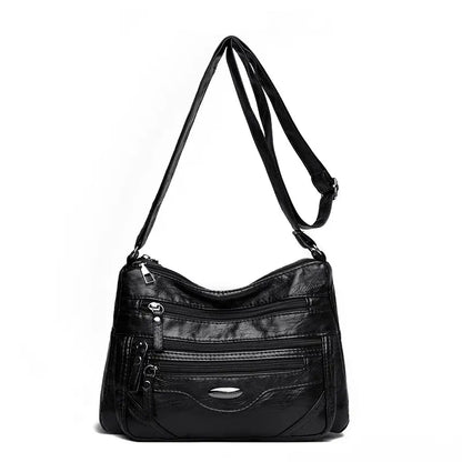 👜💟Geantă de umăr nouă, din piele moale, cu compartimente multiple – elegantă și stilată.