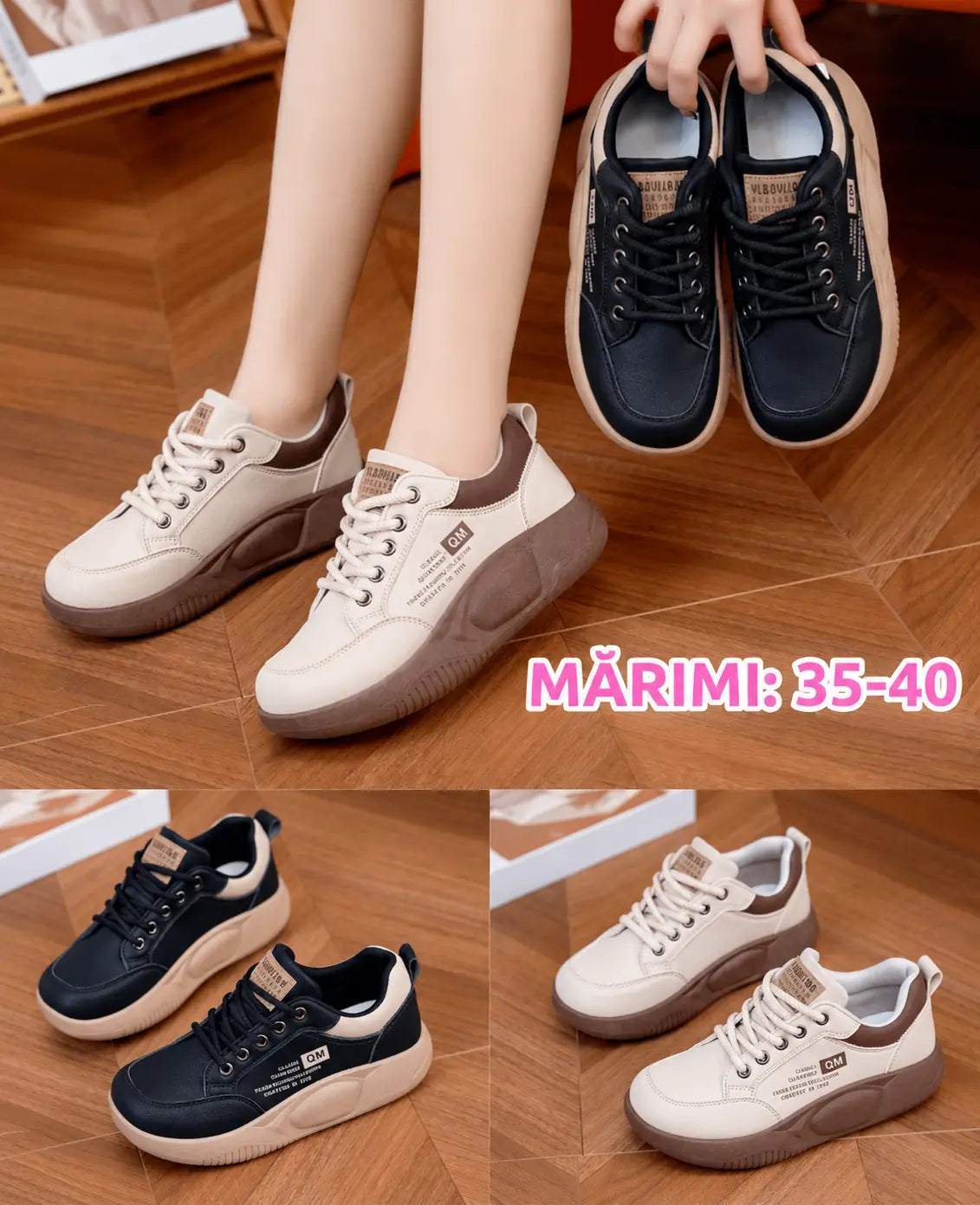【35–40】Pantofi casual moderni, cu talpă groasă – model nou 2026