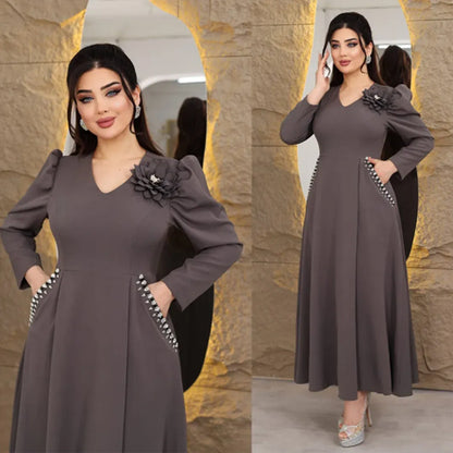 🔥🔥【S-5XL】【40-120kg】🥰 👗Rochie nouă la modă de toamnă și iarnă 2025 cu imprimeu mare