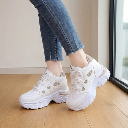 【35-42】👟 Pantofi sport damă cu platformă Chunky Dad – cu pană ascunsă – cu șireturi, pantofi sport casual în combinații de culori 2026