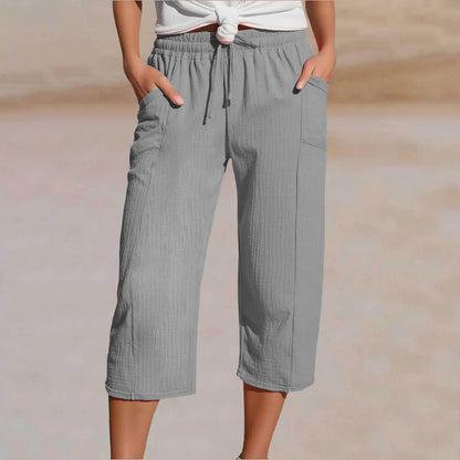 🌸 50% reducere 🔥 Pantaloni scurți uni din bumbac și in pentru femei (40-100 kg)