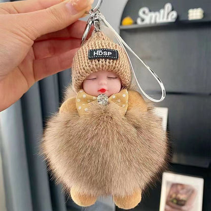 😴🧸🚗Compra 1 y llévate 1 gratis🔥Colgante de coche muñeca dormida, llavero de peluche y dibujo animado