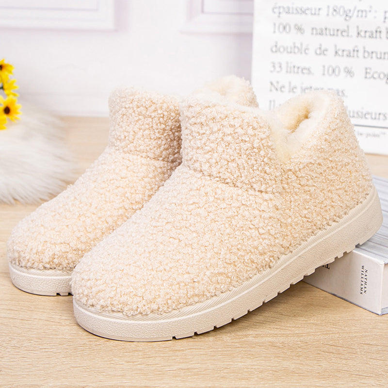 【Rozmiary 35-41】Ciepłe płaskie buty śnieżne wykonane z wełny i aksamitu