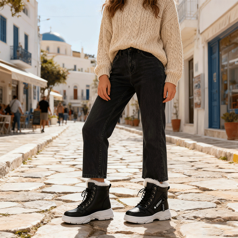 🔥【50% ΕΠΙΣΚΕΨΗ】🥰🥰【35-45 ΜΕΓΕΘΗ】Γυναικεία χιονόποδαρια χειμώνα με φερμουάρ πλευρά