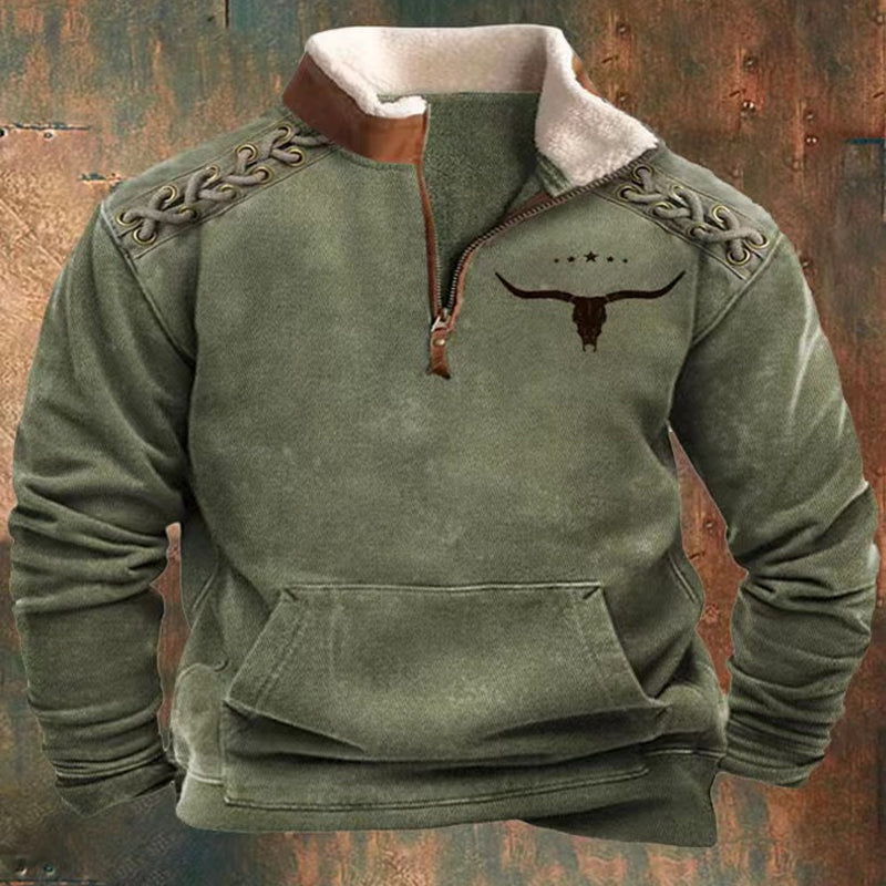 👕【35% ОТСТЪПКА】【S-4XL】2025 Есенно-зимен мъжки моден, топъл пуловер с дълъг ръкав и 3D щампа