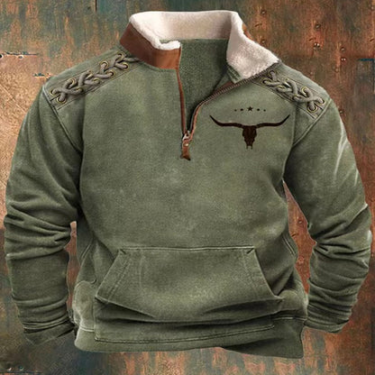 👕【35% ОТСТЪПКА】【S-4XL】2025 Есенно-зимен мъжки моден, топъл пуловер с дълъг ръкав и 3D щампа