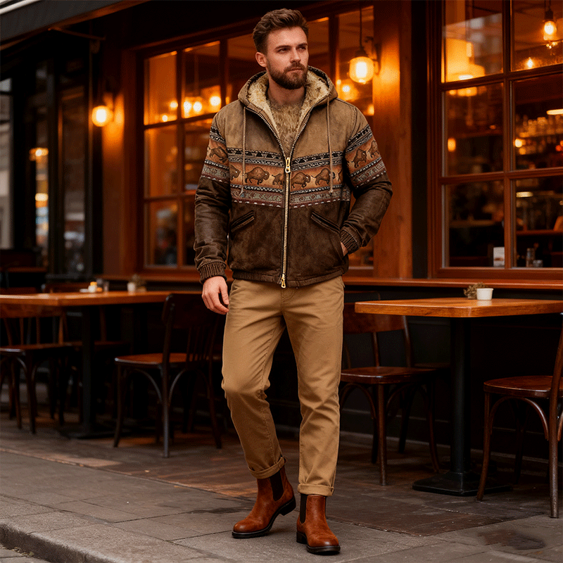 🎄🎄【S-4XL】Modne męskie kurtka z cienkiego sametu, ochronna i gruba na jesień i zimą