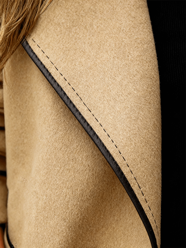 💖🔥【Επίπτωση 50%】[M-4XL] Νέο μοντέλο φθινοπωρινό/χειμερινό 2025, γυναικεία κάρδιган διπλής όψης μέσου μήκους από κασμέρι