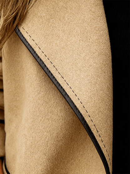 💖🔥【Επίπτωση 50%】[M-4XL] Νέο μοντέλο φθινοπωρινό/χειμερινό 2025, γυναικεία κάρδιган διπλής όψης μέσου μήκους από κασμέρι