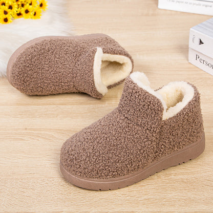 【Rozmiary 35-41】Ciepłe płaskie buty śnieżne wykonane z wełny i aksamitu