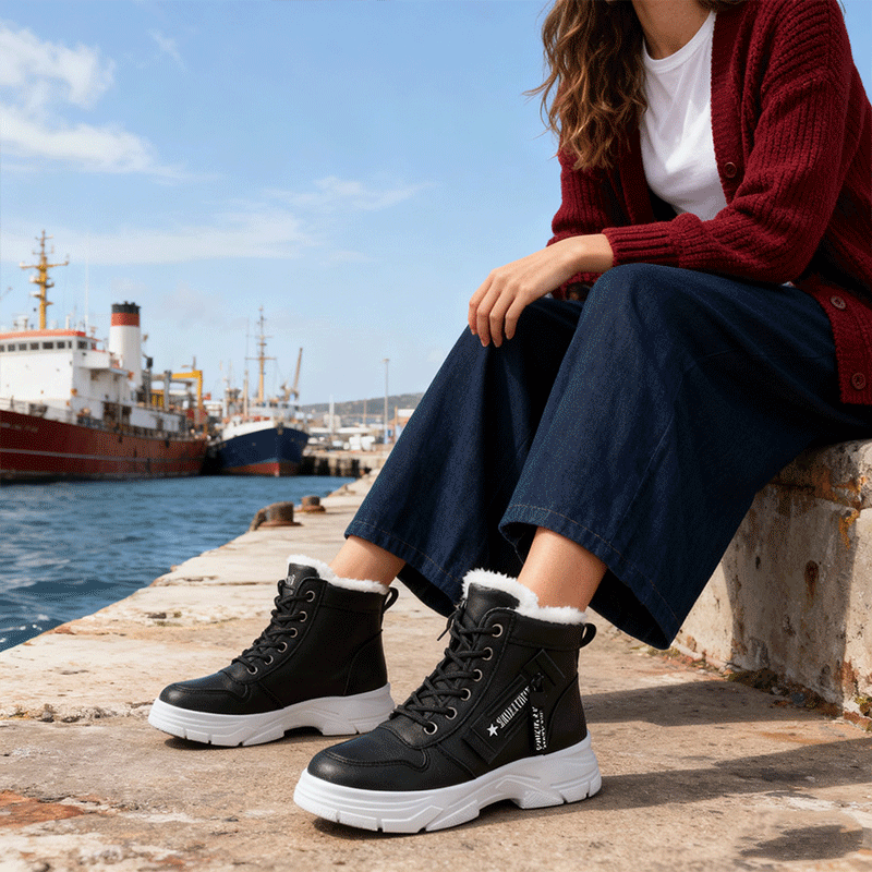 🔥【50% ΕΠΙΣΚΕΨΗ】🥰🥰【35-45 ΜΕΓΕΘΗ】Γυναικεία χιονόποδαρια χειμώνα με φερμουάρ πλευρά