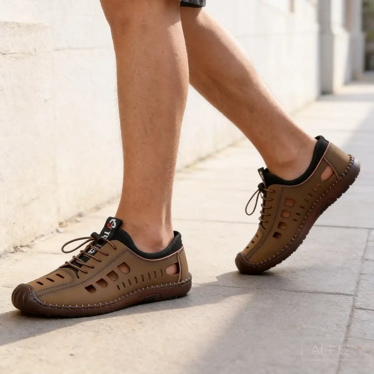 🔥✨【39-44】Sandale bărbătești din piele naturală, lucrate manual, cu design perforat