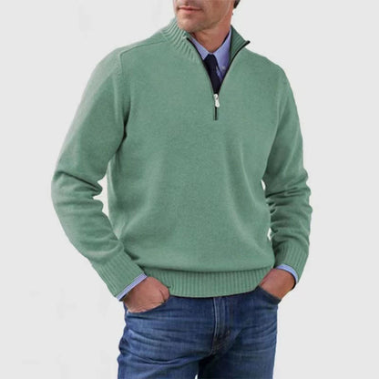 🎉【L-5XL】Pulover tricotat din cașmir pentru bărbați, stil casual, călduros și rezistent la frig