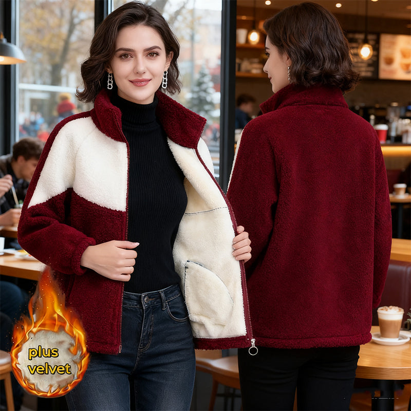 【🔥Половина цена за есен и зима】☃️❄️Ново кадифено яке от агнешка вълна за есен и зима 2025 г