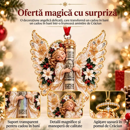 🎁 Prețul pentru setul din 5 piese este de 159 RON ✨Ornament de Crăciun cu înger, pentru bani