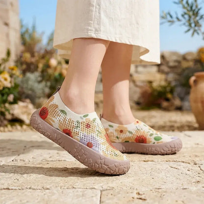 【36-43】Pantofi sport damă din pânză imprimată - ușori, cu talpă moale, pentru zi cu zi - mocasini respirabili, pictați