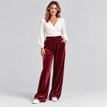 ✨ Noutate Toamnă/Iarnă 2026: Pantaloni casual din reiat, cu talie înaltă, într-o singură culoare și croială cu crac larg.✨