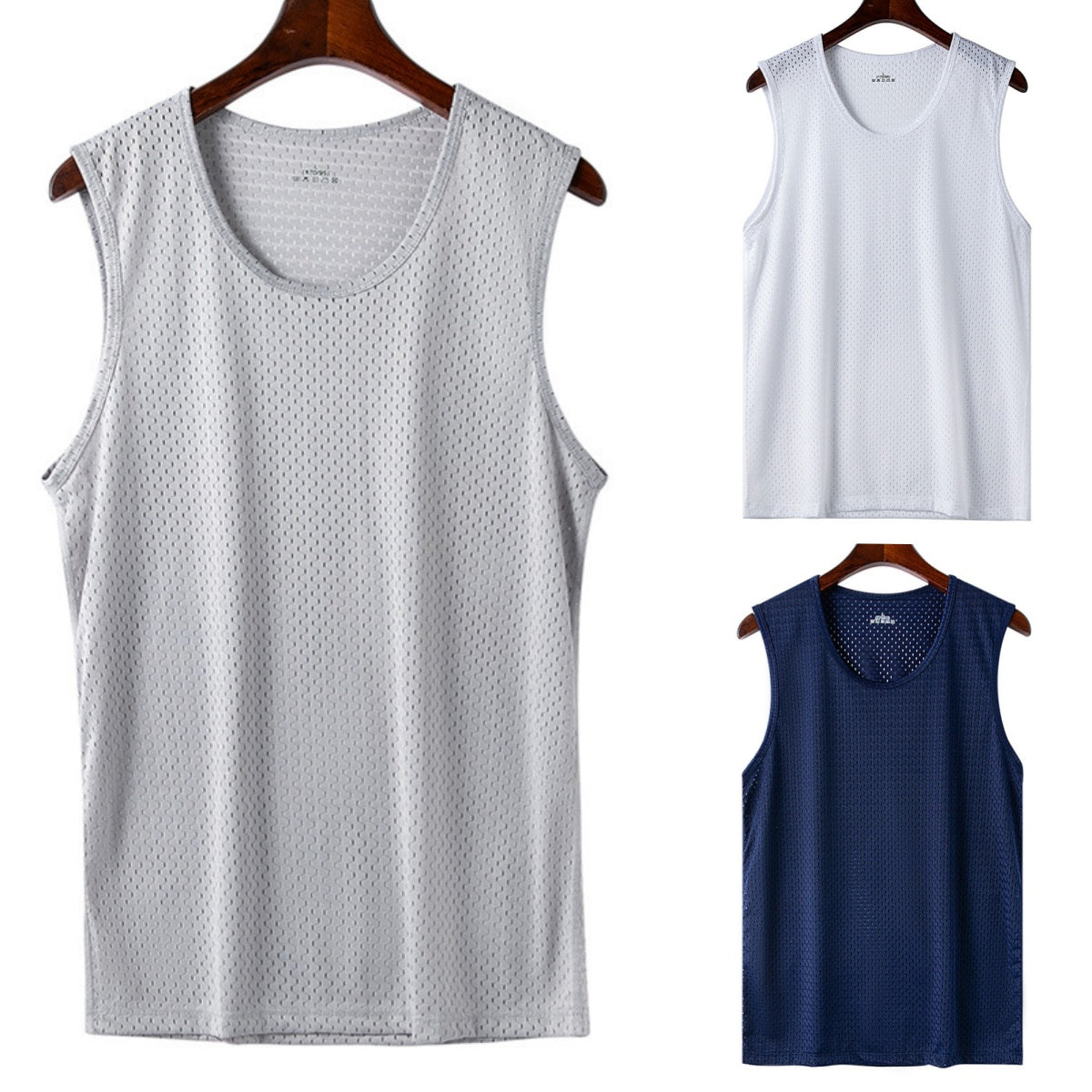👕【Set de 3 bucăți】Tricouri casual pentru bărbați din material Ice Silk ✅ Ușoare, respirabile și cu uscare rapidă