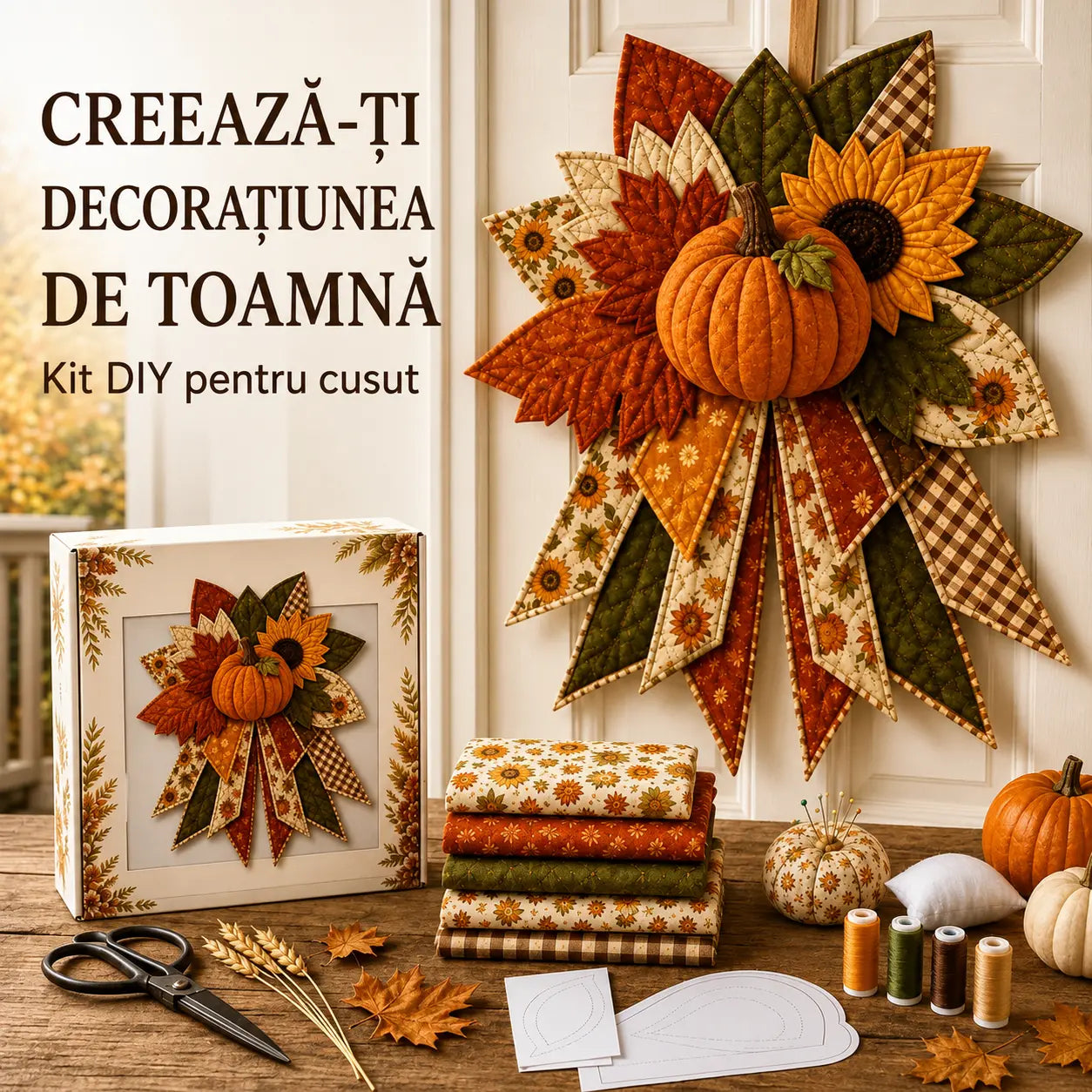 🎇🎄Kit de cusut pentru decor de ușă, cu design de Crăciun matlasat (7 modele)