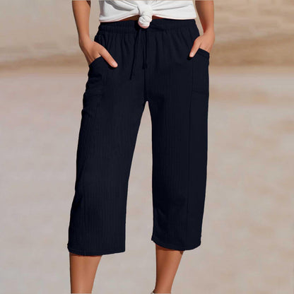 🌸 50% reducere 🔥 Pantaloni scurți uni din bumbac și in pentru femei (40-100 kg)