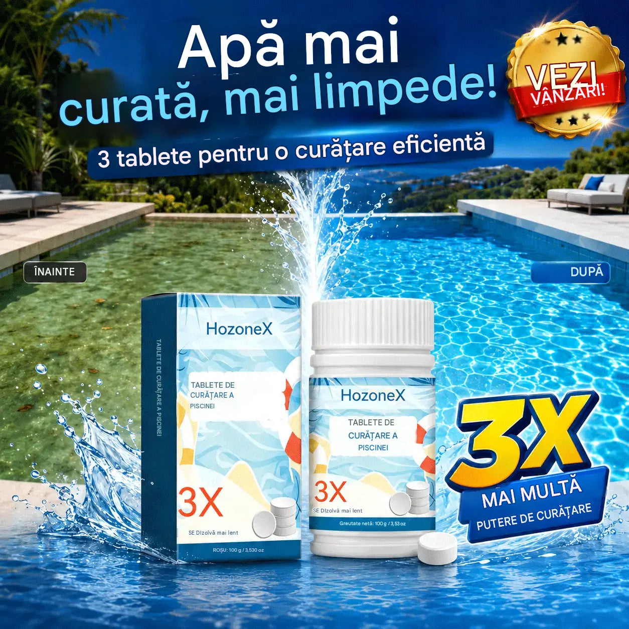 🔥【Cumperi 1, primești 1 gratis】🏊‍♀️💧Tablete de curățare pentru piscine, pentru o apă limpede și transparentă